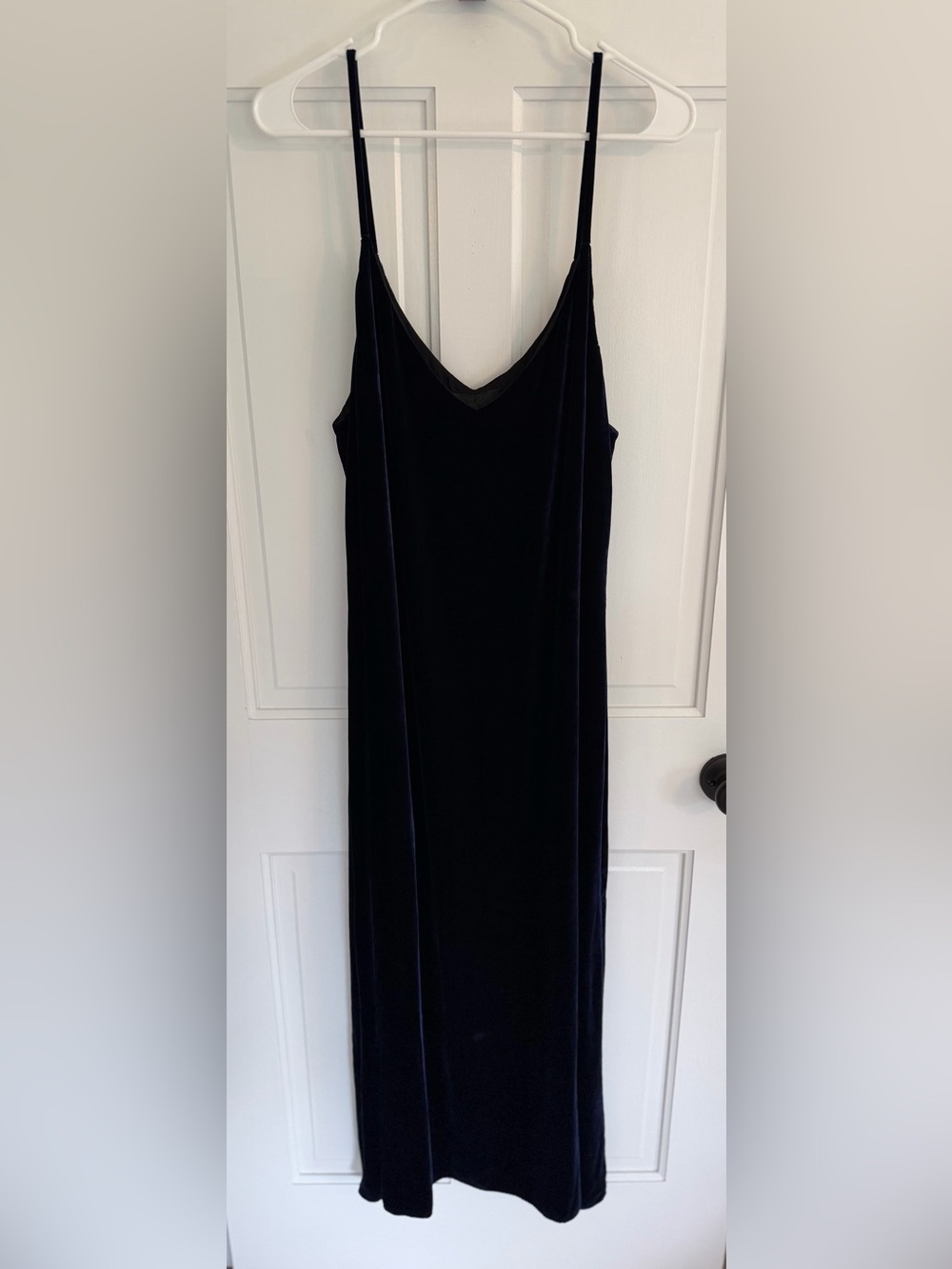 Reformation Navy Velvet Slip Maxi Dress - Picture 3 of 13
